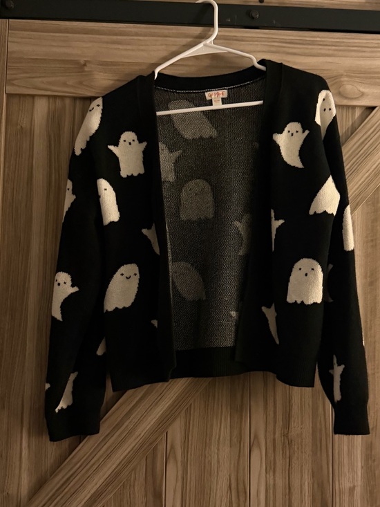 Cat & Jack Other - Cat & Jack Black and White Knit Cardigan with Ghost Pattern